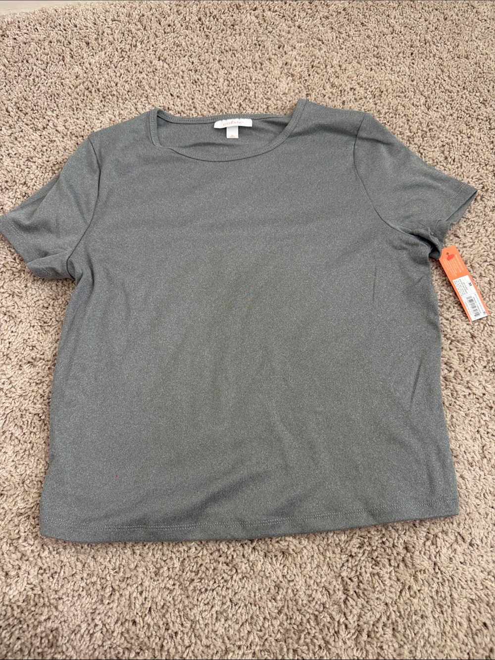 Simple Crewneck Short Sleeve Top - Gray NWT size M